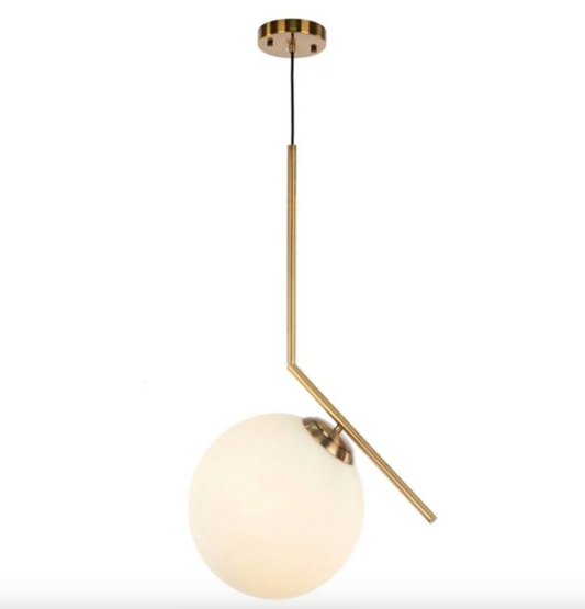 Gold Pendant Light Frost Glass