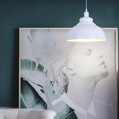 White Round Pendant Light - 300mm