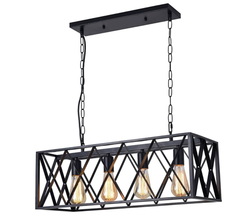Black Vintage Industrial Metal Cage Pendant