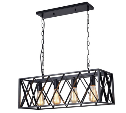 Black Vintage Industrial Metal Cage Pendant