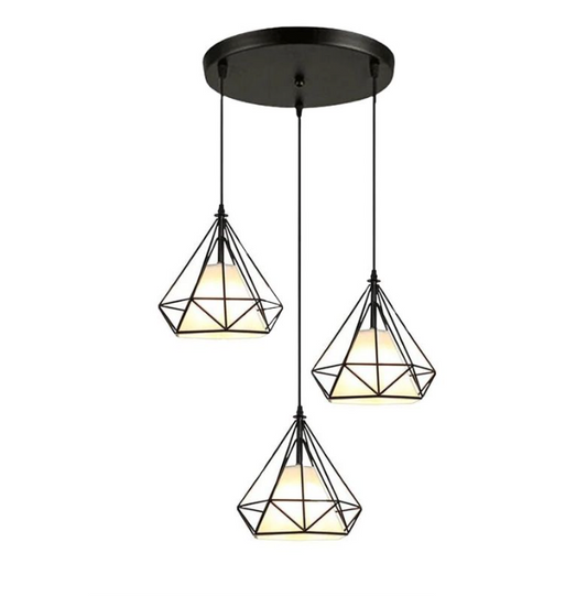 Geometric Cluster Metal Pendant - Black