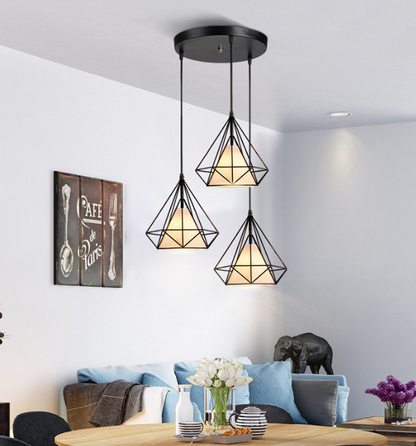 Geometric Cluster Metal Pendant - Black