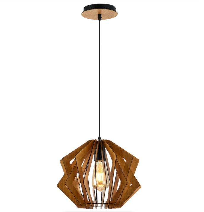 Geometric Wooden Pendant Light