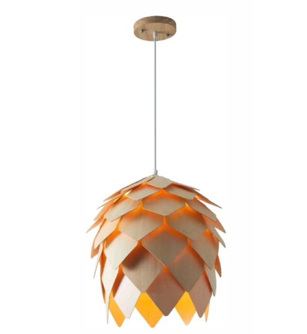 Layered Wooden Pendant Light - Natural Wood