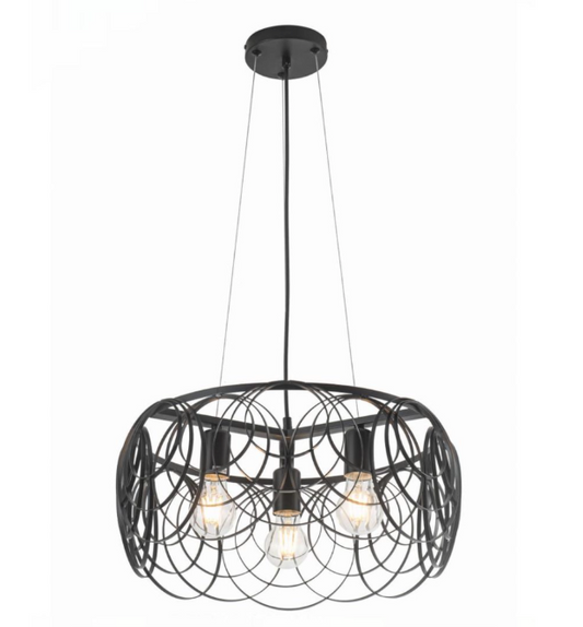 Round Symmetry Black Pendant Light
