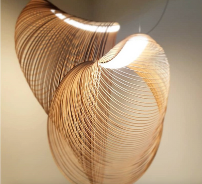 Extra Large Natural Wood Pendant Chandelier