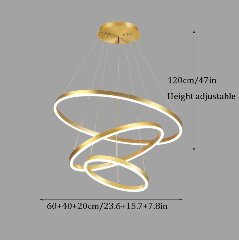 Gold Pendant Light Three Rings