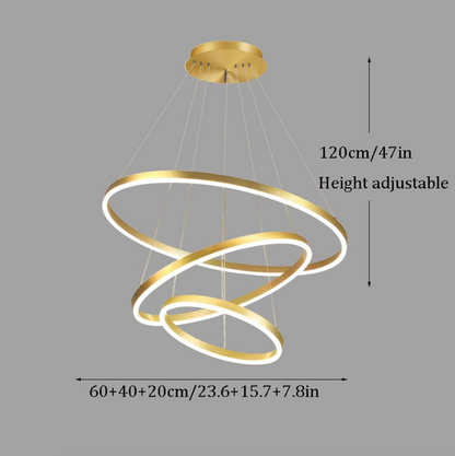 Gold Pendant Light Three Rings