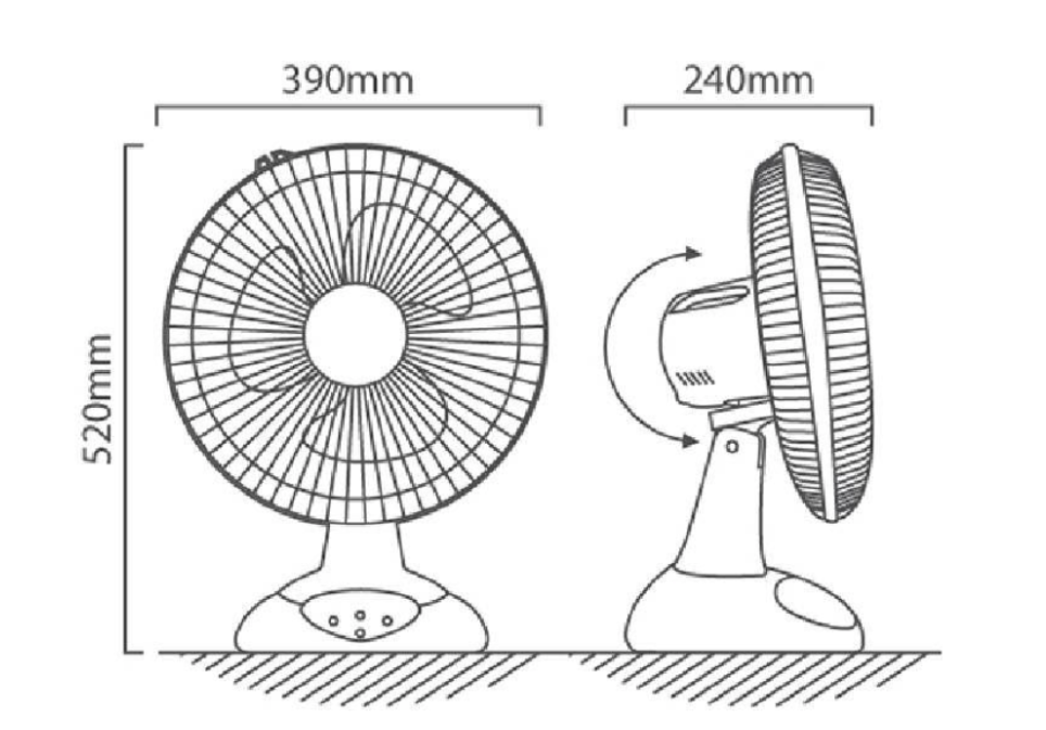Eurolux Rechargeable Desk Fan With Built In Night Light