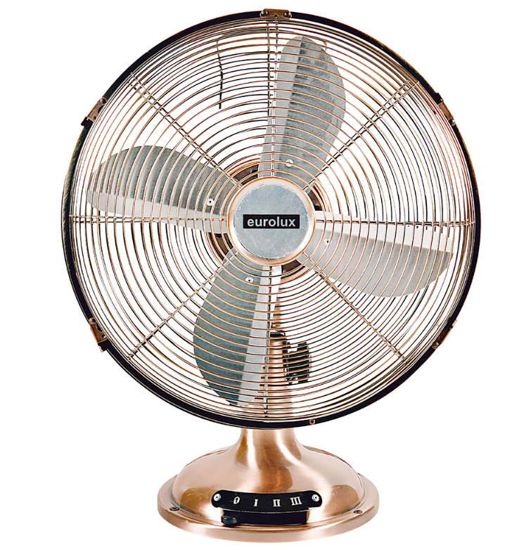 Eurolux 35cm Antique Desk Fan - Antique Copper