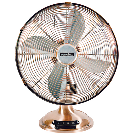 Eurolux 35cm Antique Desk Fan - Antique Copper
