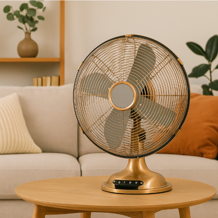 Eurolux 35cm Antique Desk Fan - Antique Copper
