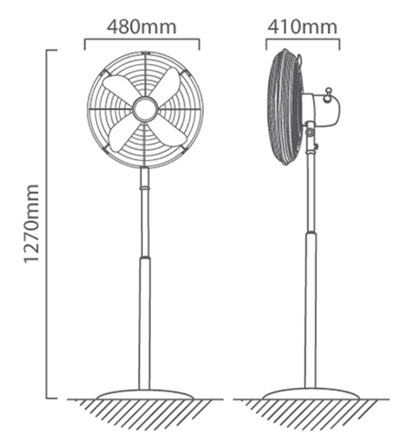 Eurolux Copper Floor Pedestal Fan