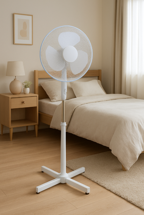 Eurolux White Oscillating Pedestal Fan - 3 Speed