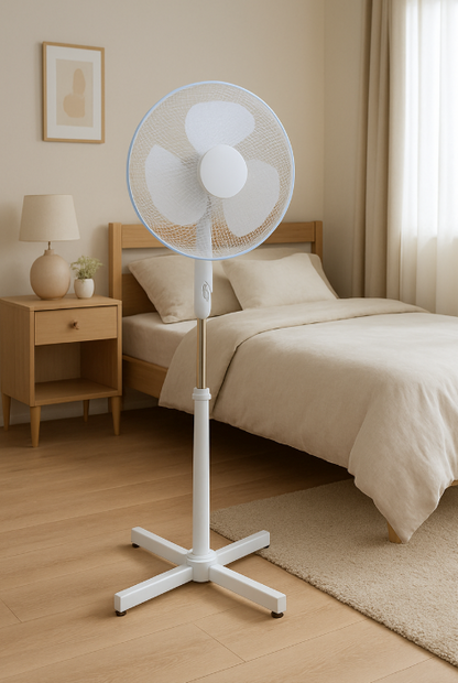 Eurolux White Oscillating Pedestal Fan - 3 Speed