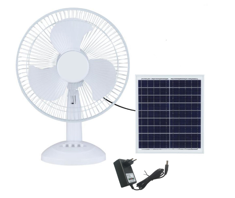 Rechargeable Desk Fan With Solar Panel - Dual Power