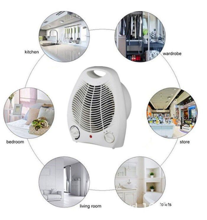 Fan Heater Upright - White 2000W