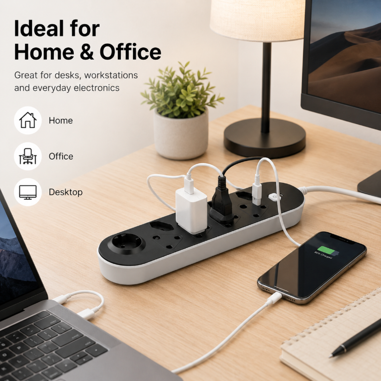 9 Way Multi Plug Plus 2 Way USB Sockets