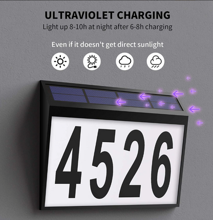Solar House Street Number Light - Brushed Bronze