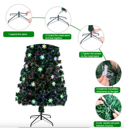 Christmas Tree With Built-In LED Lights And Fiber Optics