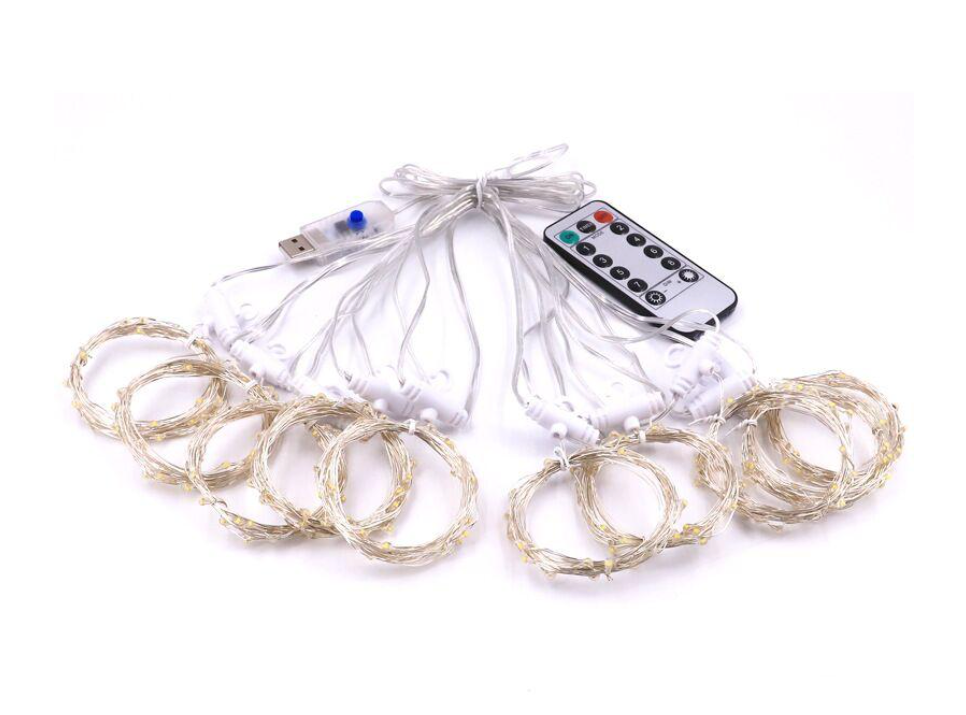 Warm White Christmas Curtain Fairy String Light LED With Remote 3m x 3m