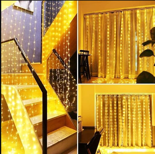 Warm White Christmas Curtain Fairy String Light LED With Remote 3m x 3m
