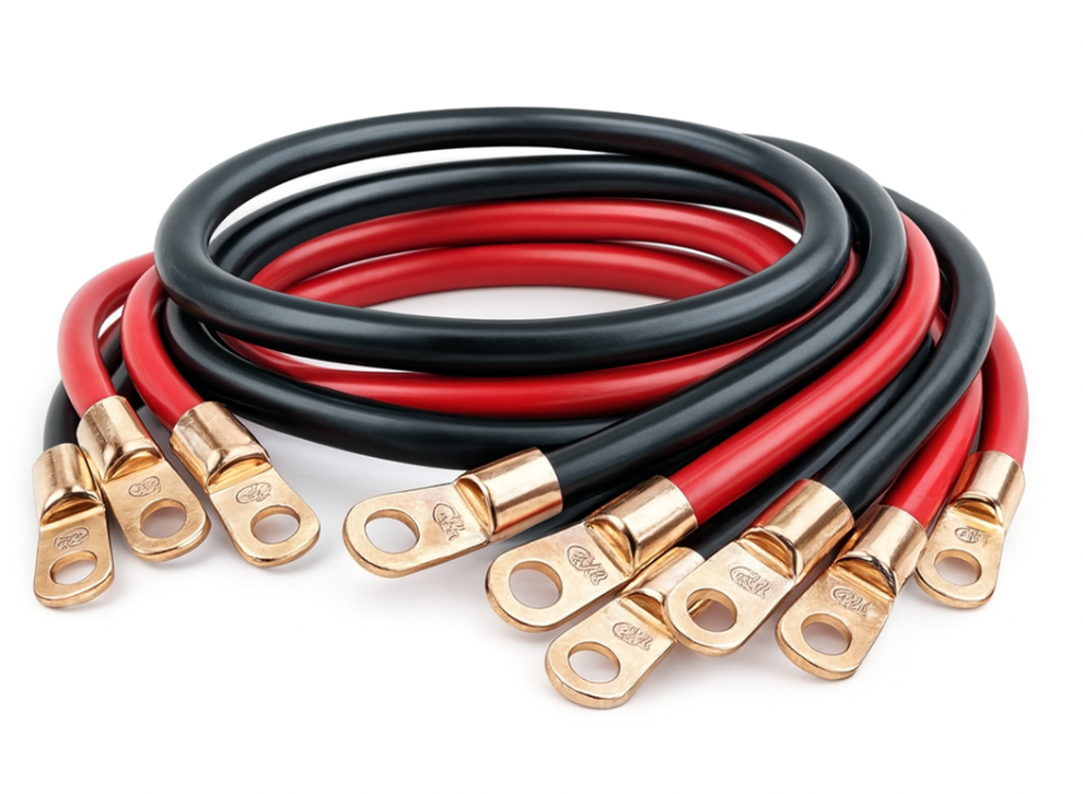 Red & Black 20mm Solar Battery Cable With Lugs