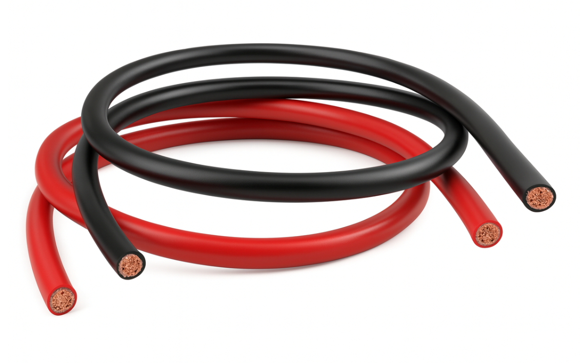 Red & Black 20mm Solar Battery Cable With Lugs