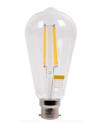 Dimmable LED Warm White Filament 8W B22 Light Bulb