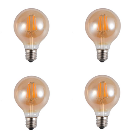 4w Filament E27 Light Bulb Brown Smoked Glass - 4 Pack
