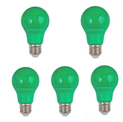 5 pack - Coloured LED Light Bulb 5w
