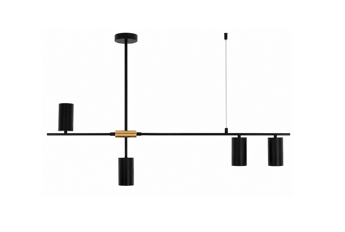 Black & Gold Minimalist Pendant Dining Light - 93cm