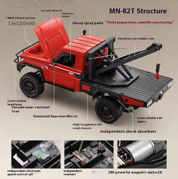 Radio Control Land Cruiser 1/12 Rock Crawler Tow Truck
