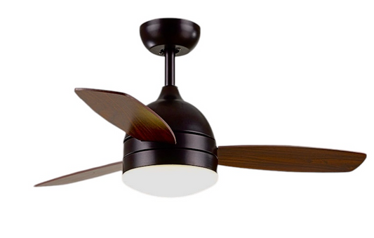 PCP LED Ceiling Fan with Compact Design and Reversible Blades Black