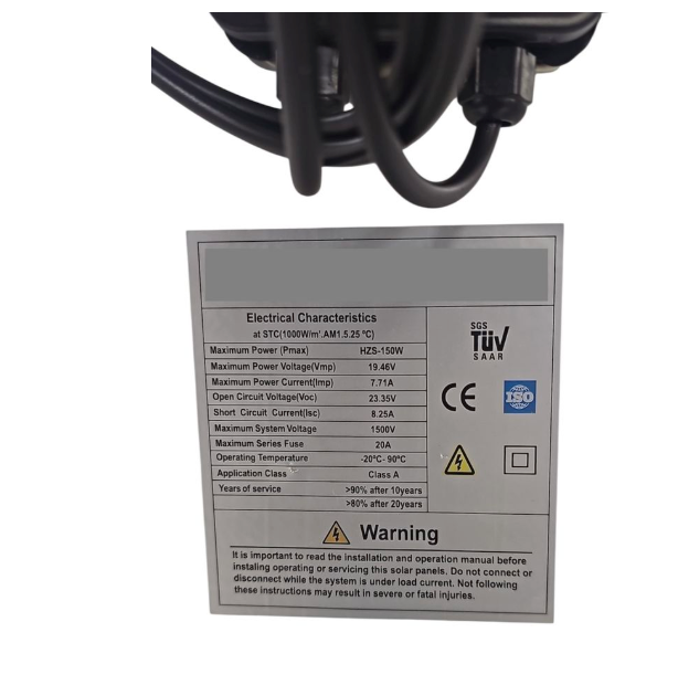 PCP Monocrystalline Solar Panel 150W 18V for Off-Grid Systems