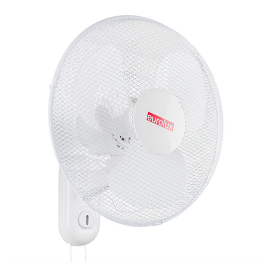 Eurolux Three Blade Wall Fan White | Wall-Mounted Electric Cooling Fan