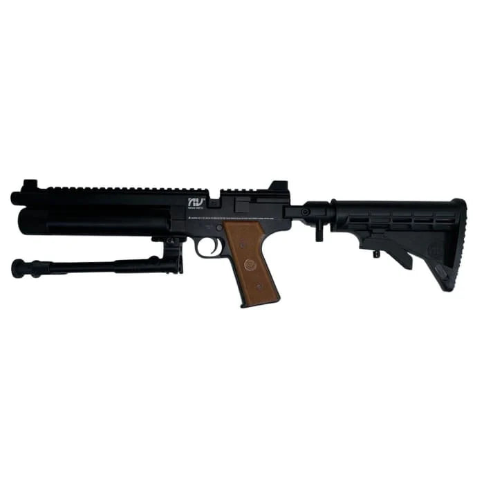 Nova Vista SQ-03 Cobra Pistol with Tactical Rear Stock & Bipod, Regulated 5.5mm (Black Aluminium Case)