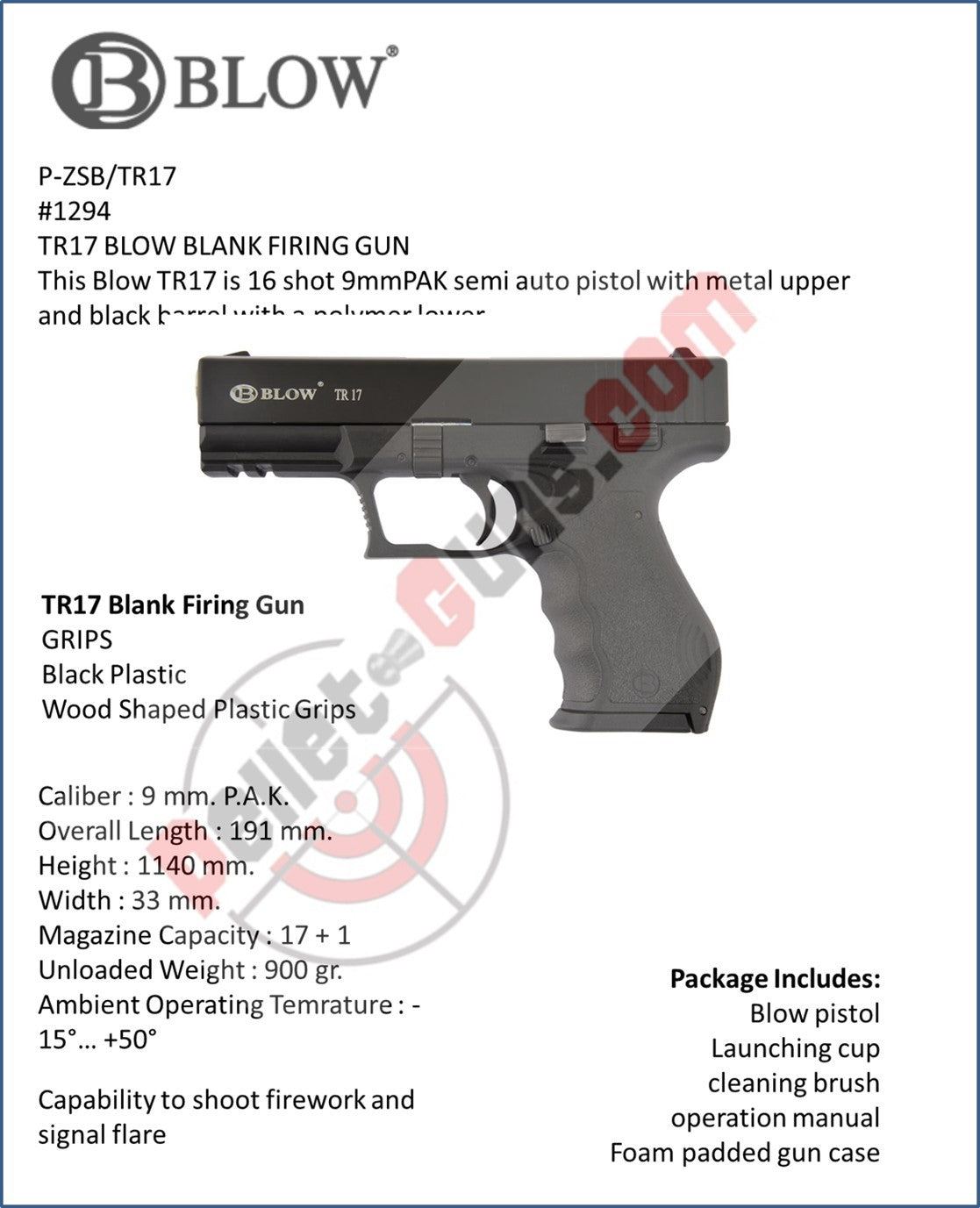 TR17 BLOW BLANK FIRING GUN