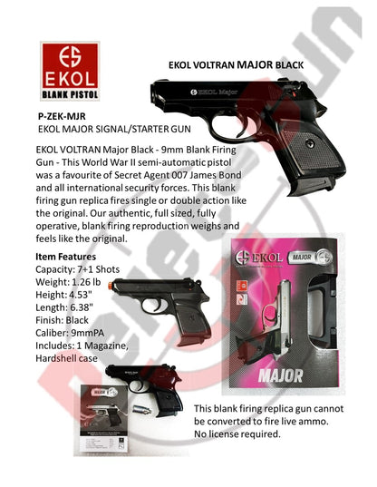 EKOL MAJOR SIGNAL/STARTER GUN  (BLACK)