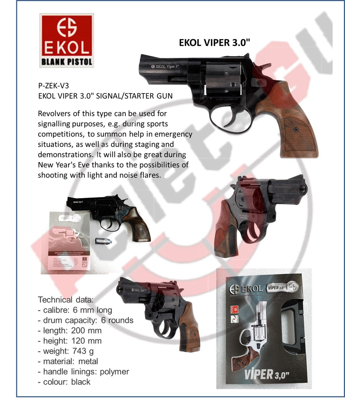 EKOL VIPER 3.0" SIGNAL/STARTER GUN