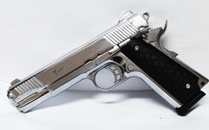 KUZEY 911T BLANK GUN  (SILVER WITH BLACK GRIP)