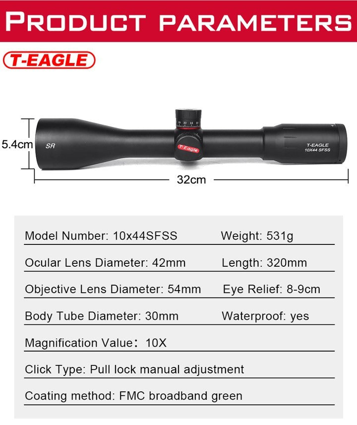 T-EAGLE SCOPE, SR 10X44 SF