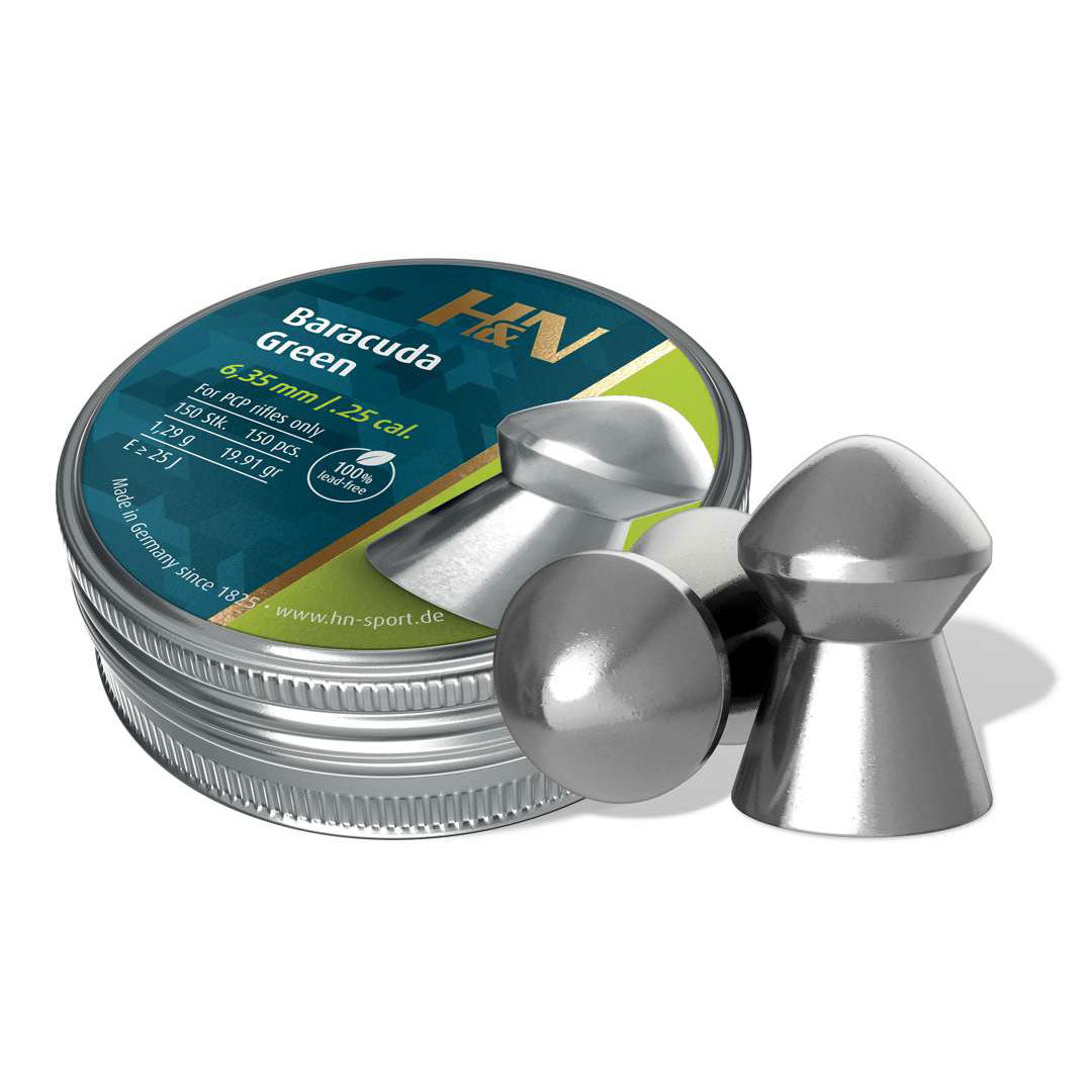 H&N Baracuda Green 6.35MM/150S Airgun Pellets